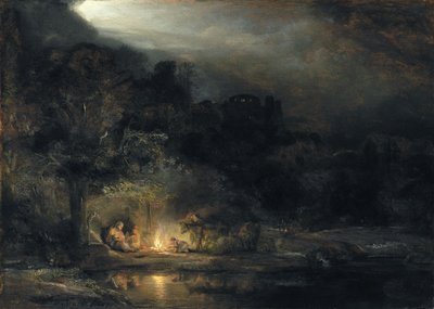 The Rest on The Flight into Egypt by Rembrandt van Rijn